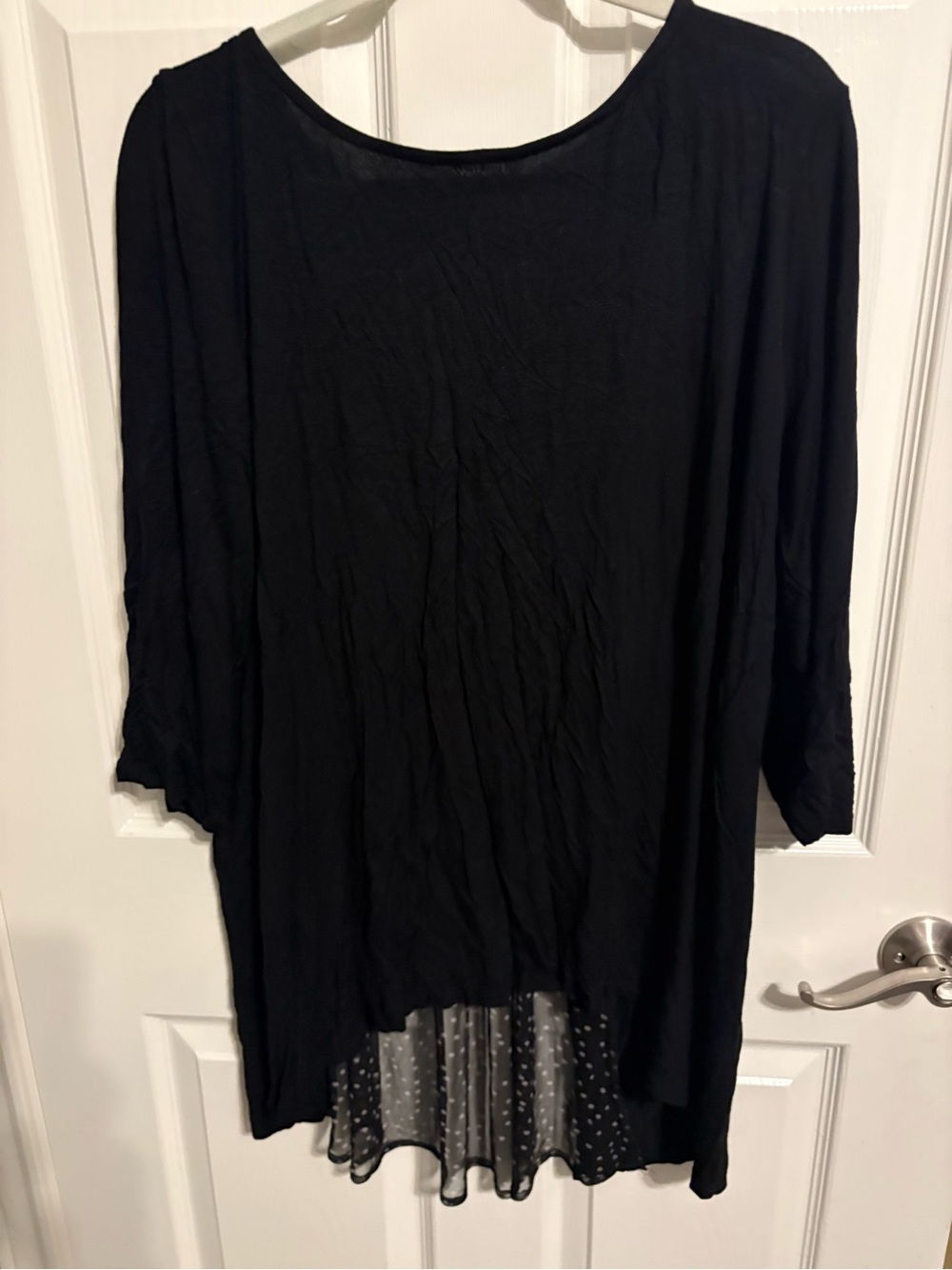 265- Kim & Cami Black with sheer back panel top